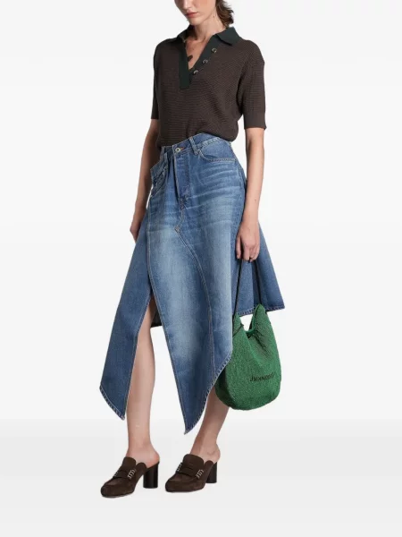Fustă midi Jw Anderson asimetrică albastru