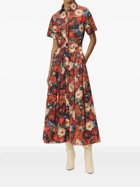 Rochie Adam Lippes cu model floral cu imagine roșu