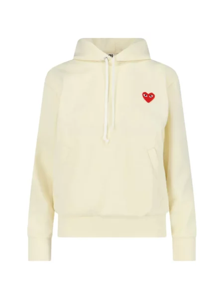 Суичър с качулка Comme Des Garçons Play със сърца жълто
