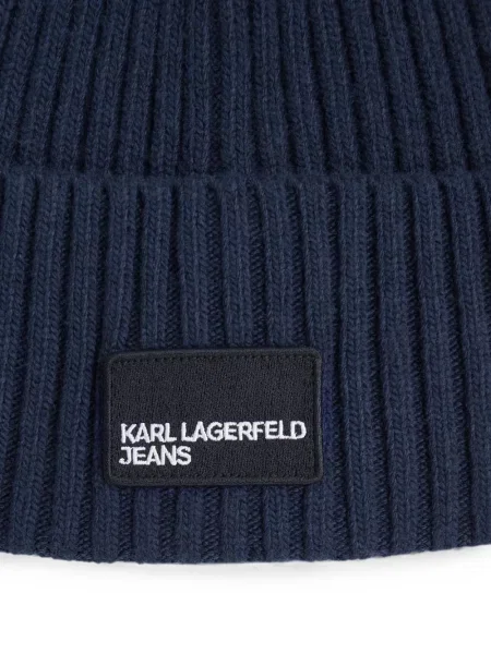 Căciulă Karl Lagerfeld Jeans cu autograf albastru