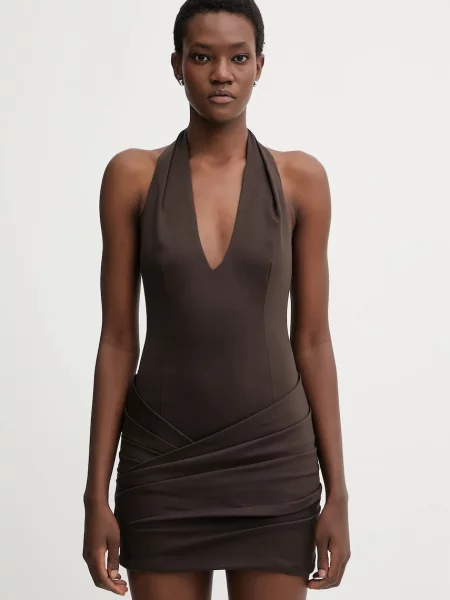 La Mania rochie BLANCA mini mulată BLANCA maro