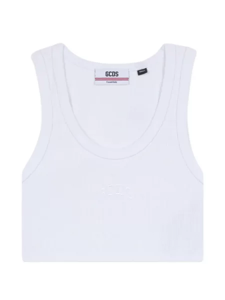 Top Gcds cu broderie alb
