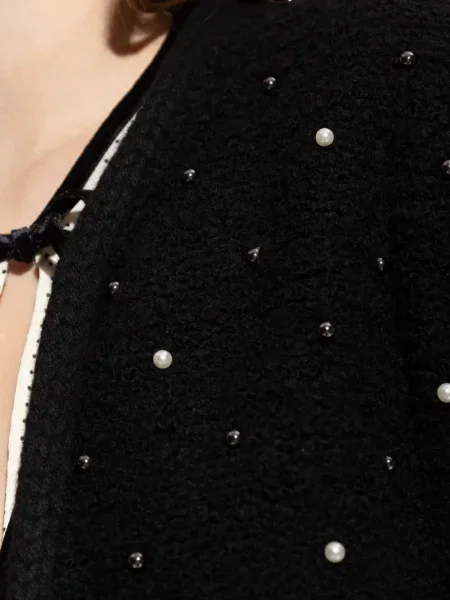Cardigan Frame cu perle negru