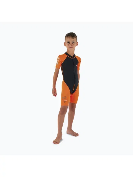 Costum de înot pentru copii SEAC Dolphin Shorty 15 mm black/orange negru