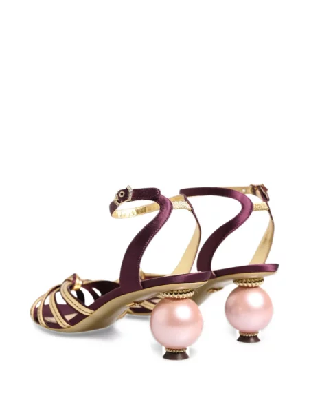 Sandały Dolce And Gabbana z perełkami fioletowe
