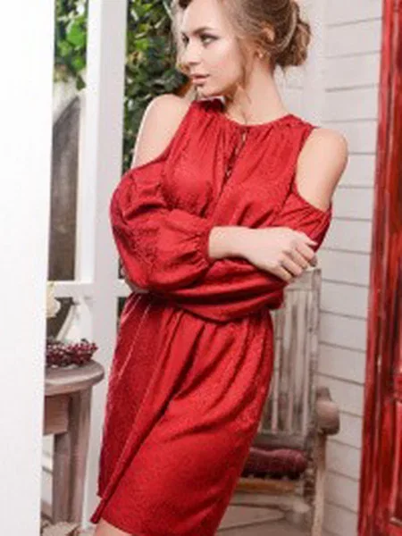 CARICA Сукня міні бордовий