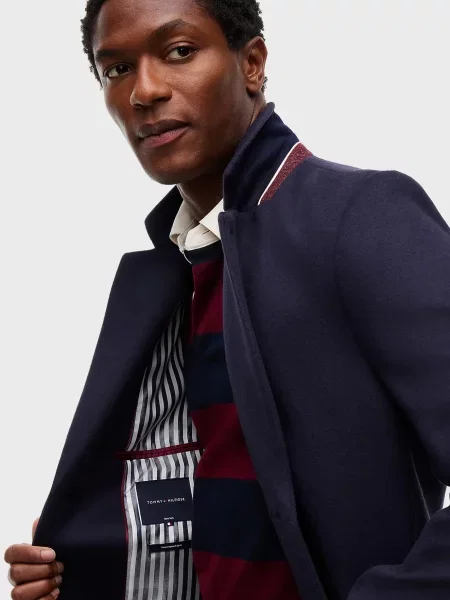 Шерстяное пальто Tommy Hilfiger синее