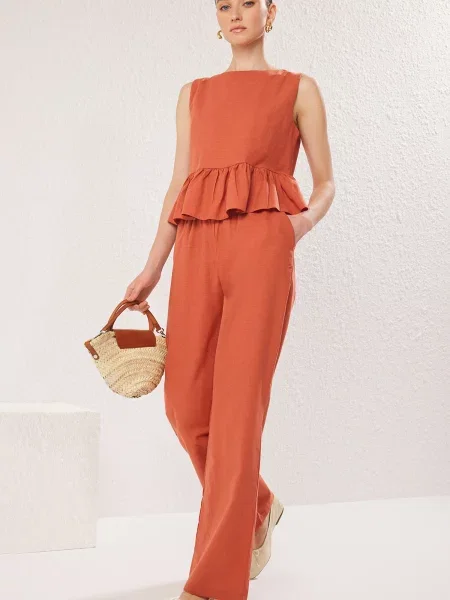 Trendyol Costum cu pantaloni portocaliu