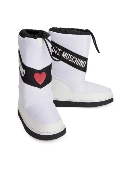 Botki Love Moschino z logo białe