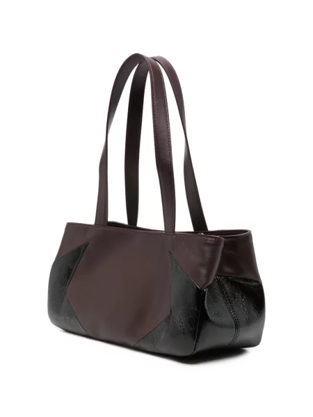Geantă shopper Off-white din piele alb