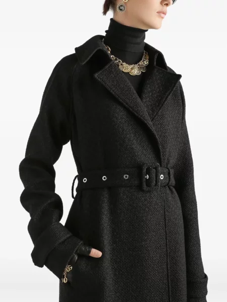Trenci Dolce & Gabbana din tweed negru