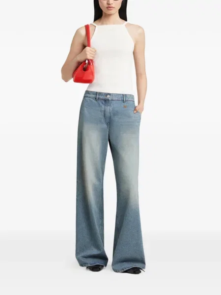 Pantaloni Courreges albastru