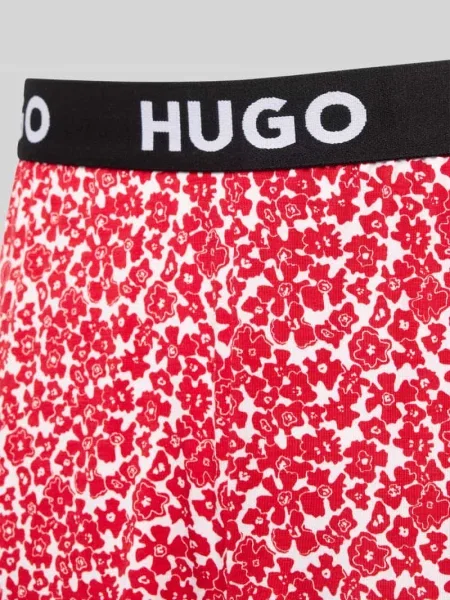 Szorty od piżamy o kroju relaxed fit z elastycznym pasem z logo Hugo czerwone