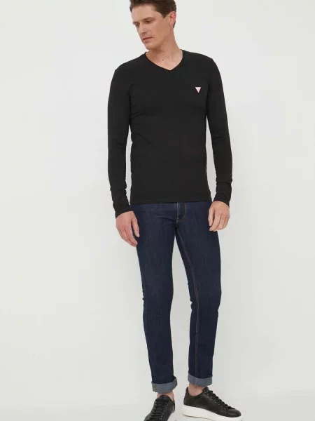 Лонгслів Guess однотонний чорний