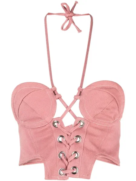 Top Julfer z gorsetem różowy