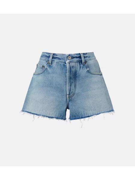 Pantaloni scurți din denim Miu Miu albastru