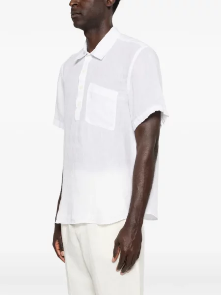Tricou polo 120% Lino alb