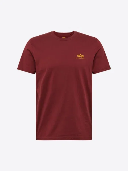 ALPHA INDUSTRIES Tričko burgundská / tmavožltá
