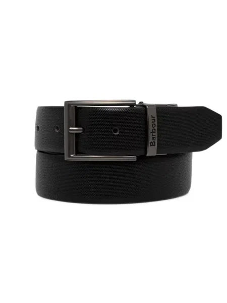 Cu centură reversibil curea Barbour din piele maro