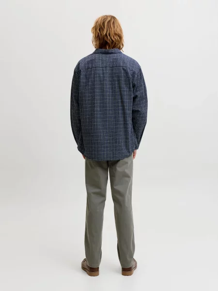 Сорочка в клітинку JACK & JONES CARTER CHECK SHIRT LS темно-синій синя