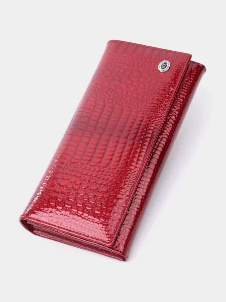 Кожаный кошелек St Leather Accessories красный