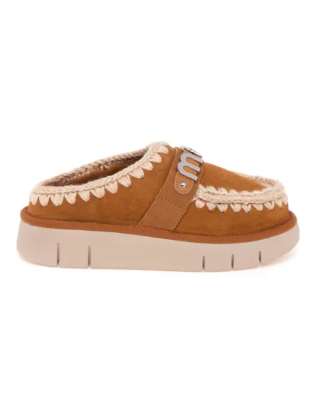Mou kapcie zamszowe Bounce Clog Metal Logo brązowe