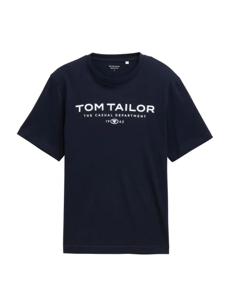 TOM TAILOR Tricou bleumarin alb