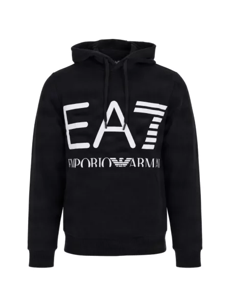 Hanorac cu glugă Ea7 Emporio Armani cu imagine negru