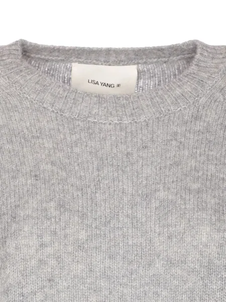 Кашмирен пуловер Lisa Yang с кръгло деколте сиво