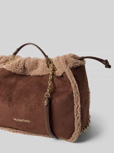 Torba na ramię z detalem paska do ściągania model MAX' Valentino Bags brązowa
