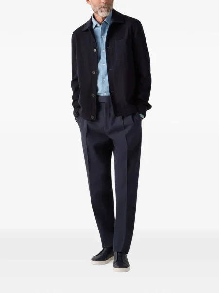 Pantaloni Zegna plisate albastru