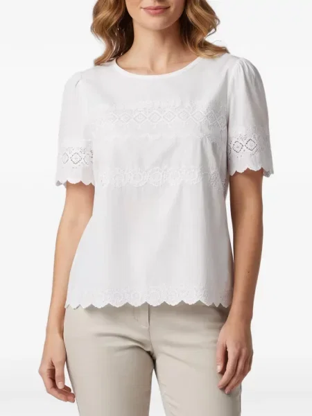 Top Weekend Max Mara cu broderie alb