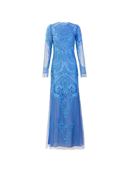 Rochie maxi Silvia Tcherassi din dantelă lungă de costum albastru