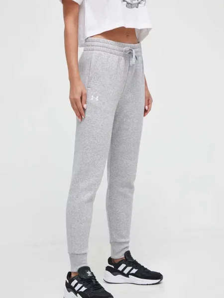 Спортен панталон Under Armour с изчистен дизайн сиво