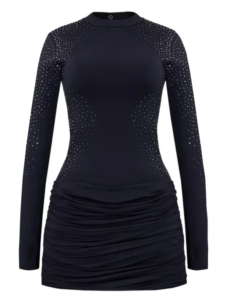 Mały sukienka mini Undergold drapowana garniturowa czarna