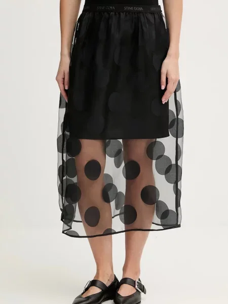 Stine Goya fustă midi evazati negru