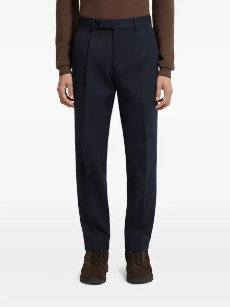 Pantaloni Zegna plisate albastru