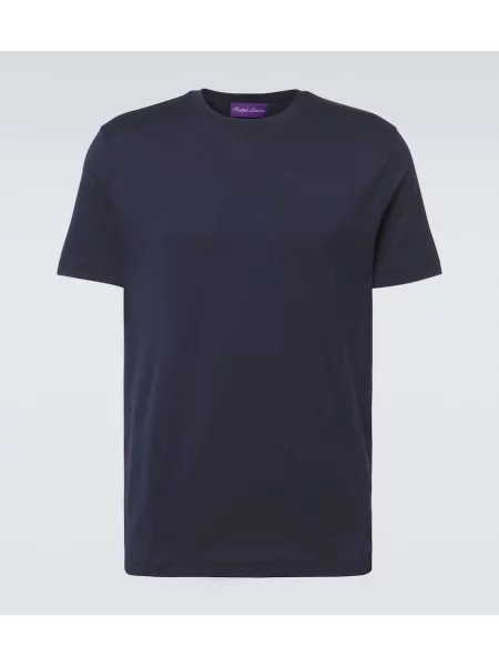 Tricou Ralph Lauren Purple Label din jerseu albastru