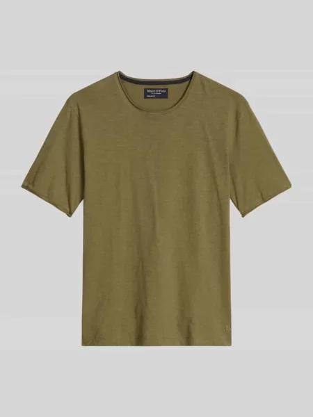 T-shirt o kroju regular fit z czystej bawełny Marc O'polo oliwkowa
