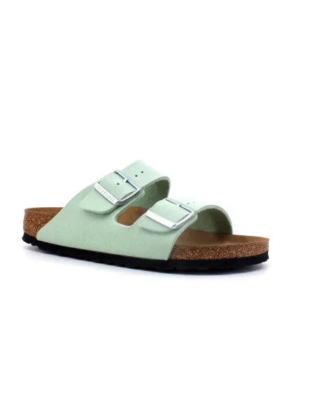 Klapki Birkenstock skórzane zielone