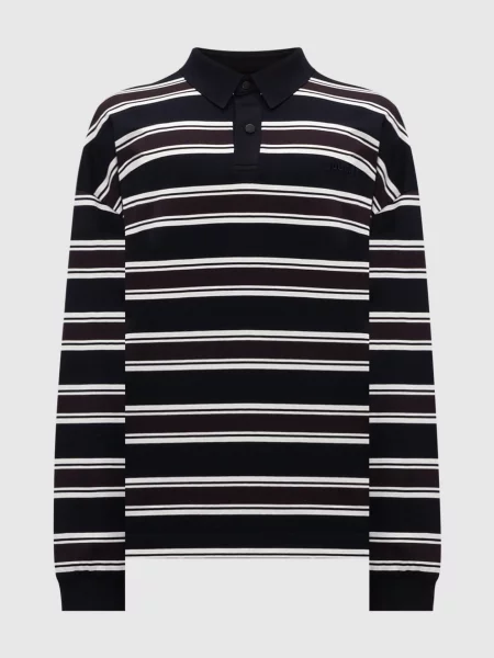 Темно-синій світшот в смужку з коміром-поло Juun.j синій