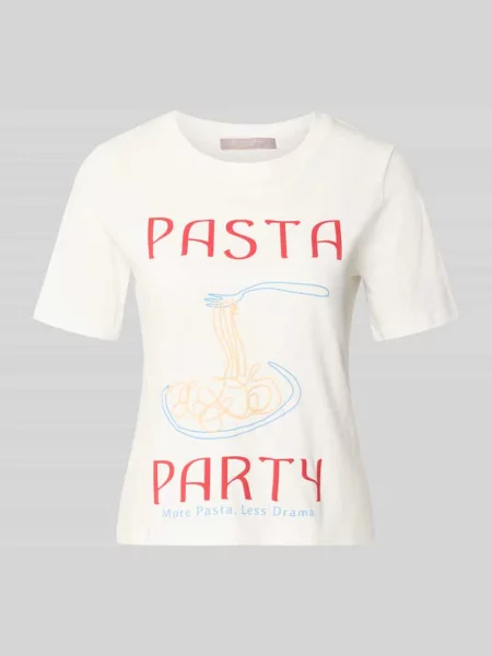 T-shirt z nadrukiem z motywem i okrągłym dekoltem Christian Berg Woman Selection