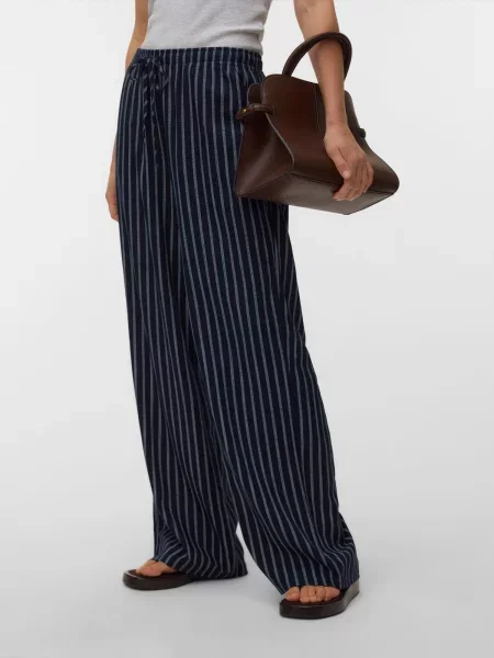 VERO MODA Pantaloni VMROSIE bleumarin alb