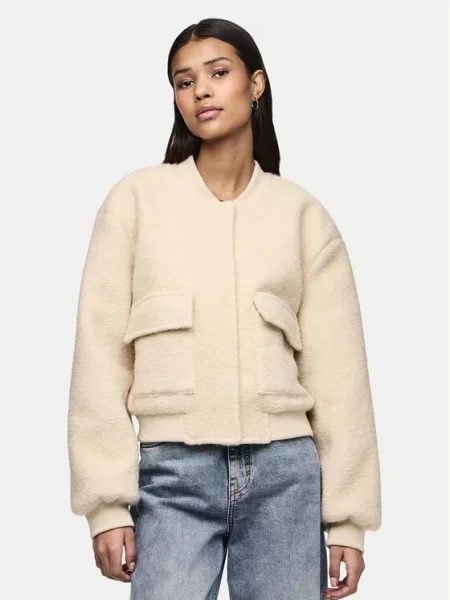 Pieces Geacă bomber Fully alb