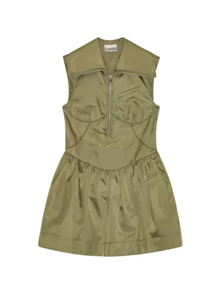 Mała mały sukienka mini Ganni garniturowa zielona