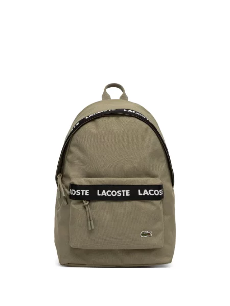Rucsac Lacoste din jacard cu autograf verde