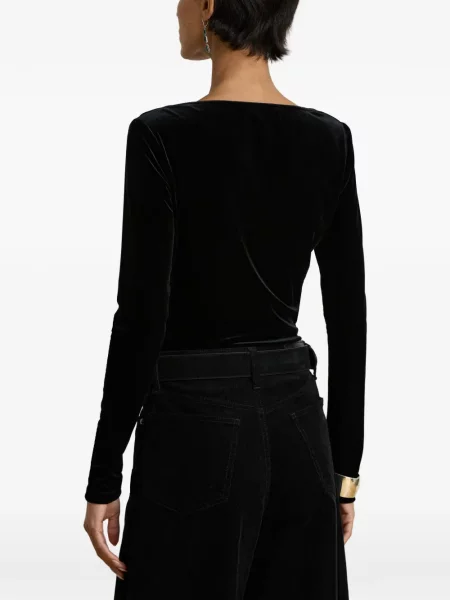 Lung top Lauren Ralph Lauren drapat negru