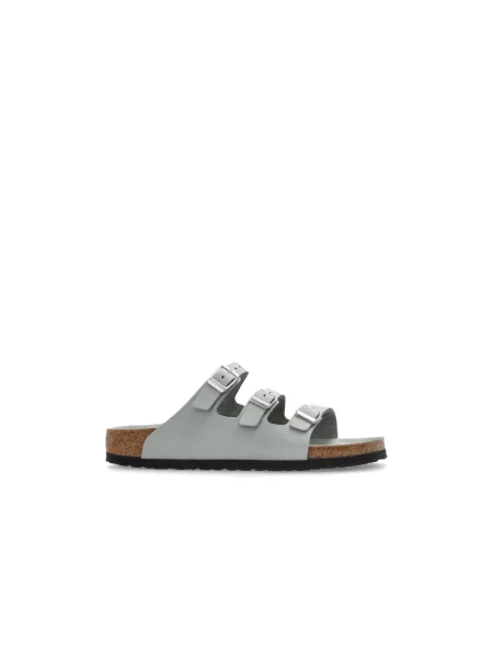 Klapki Birkenstock skórzane szare