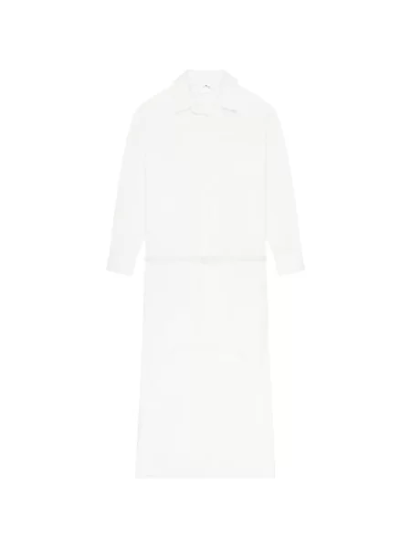 Gulerat rochie Courreges asimetrică alb