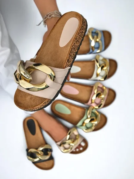 Домашни пантофи Resti бежово